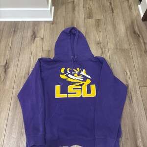 Fanatics LSU Tigers Sweatshirt Hoodie Men Size XL Purple Pullover Long Sleeve